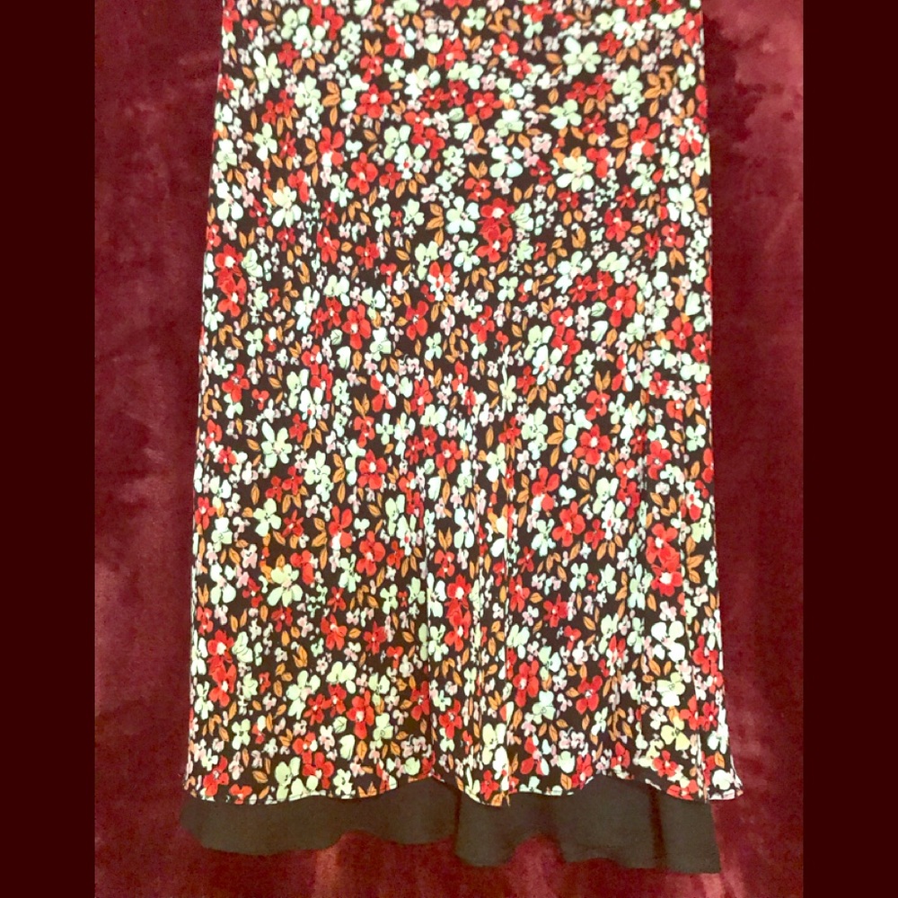 Colorful , floral print work skirt built in slip!